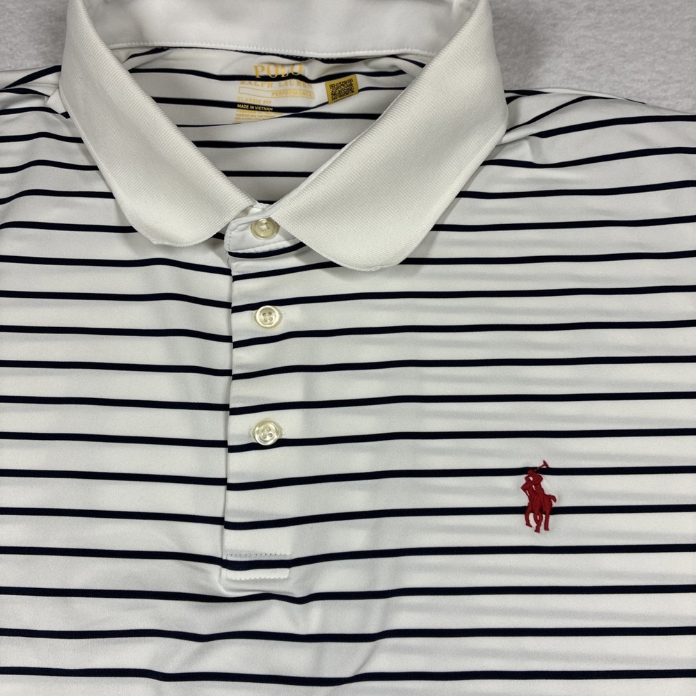 Polo Ralph Lauren Golf Performance ClassicFit Mens Size 2XL XXL White Blue